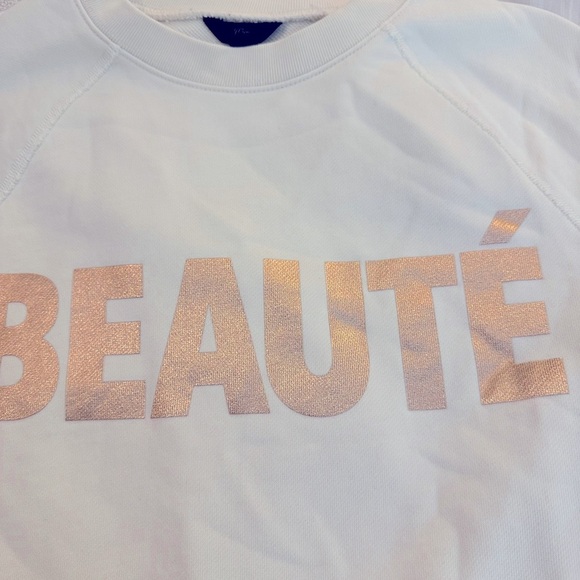 J. Crew  BEAUTE Sweatshirt Crewneck Metallic Rose Gold (22) - Picture 3 of 6